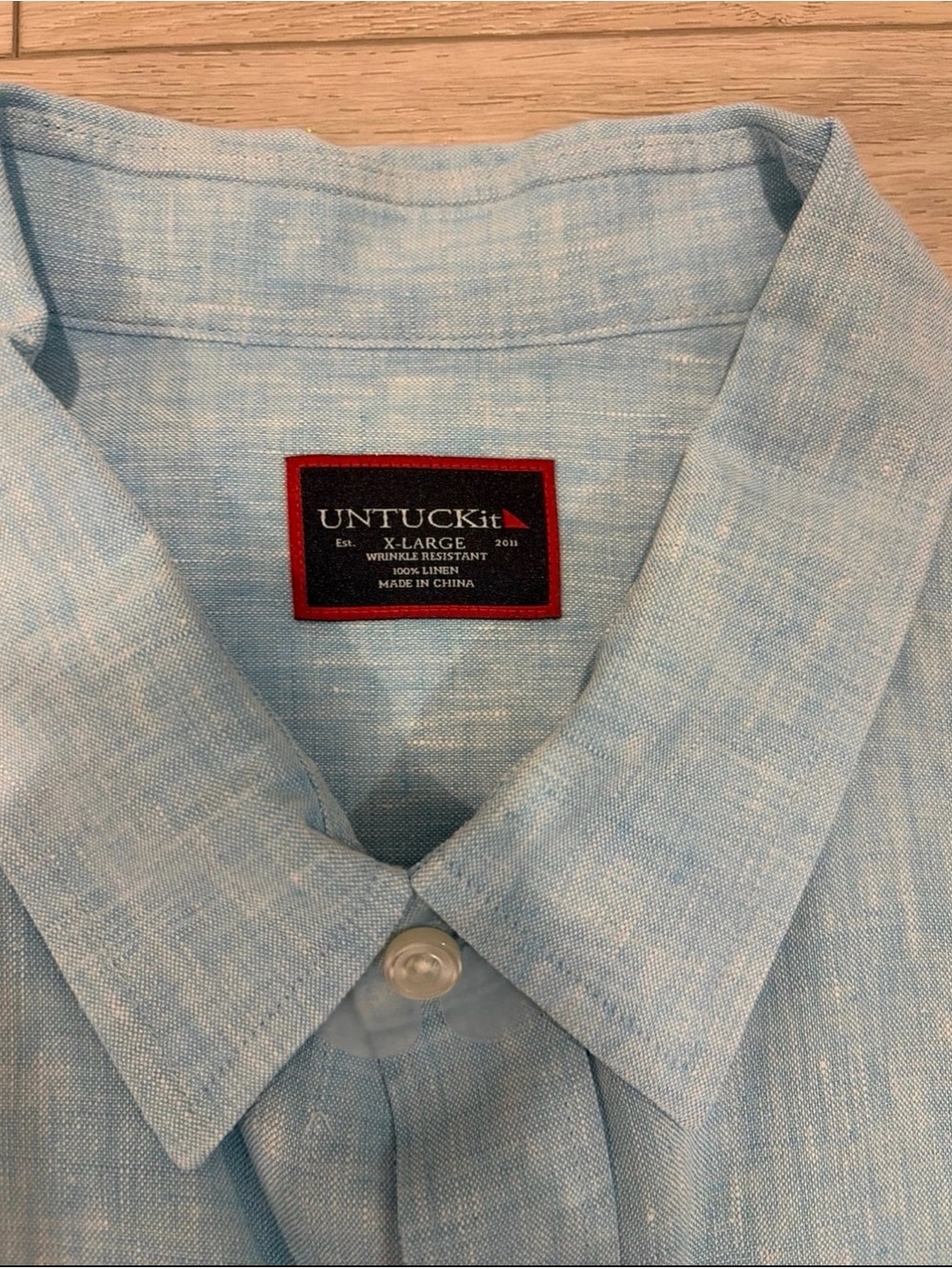 UNTUCKit Sky Blue Linen Casual Button-Down Shirt